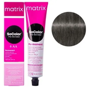 6AA темний блондин інтенсивний попелястий Крем-фарба для волосся, 90 мл SoColor Pre-Bonded MATRIX (оновлений дизайн)